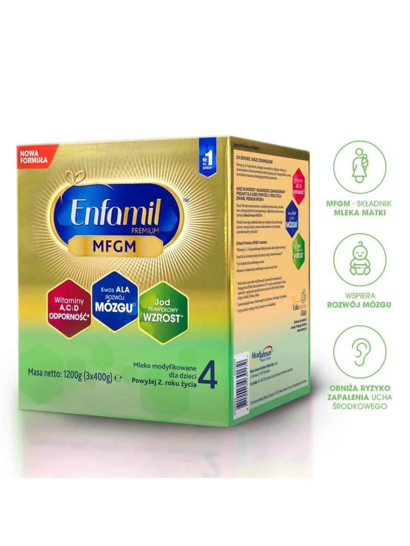ENFAMIL 4 Premium MFGM formulované mlieko (pre deti od 2 rokov) 1200 g