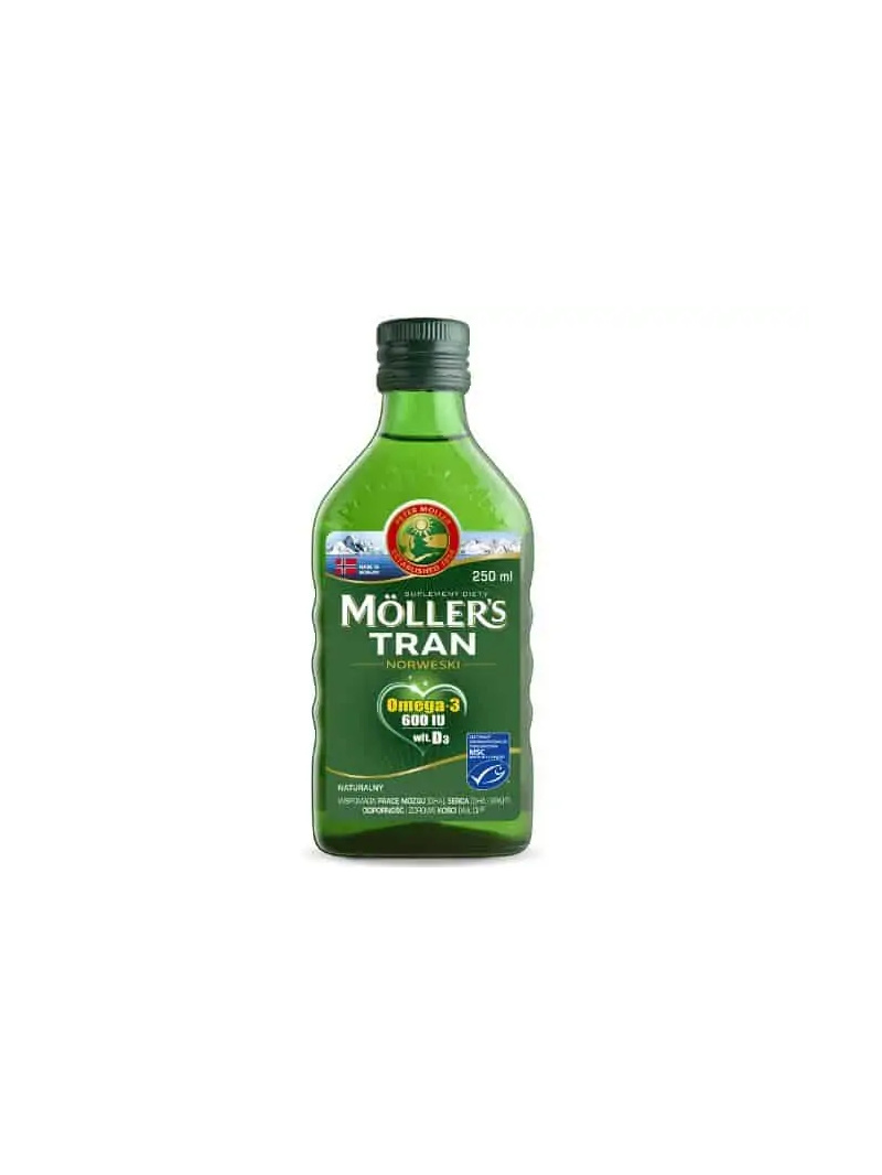 MOLLERS Prírodný nórsky olej z tresčej pečene (Omega-3 EPA, DHA) 250 ml