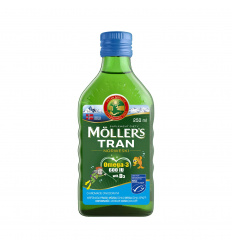 MOLLERS Nórsky olej z tresčej pečene s ovocnou príchuťou (Omega-3 EPA, DHA) 250 ml
