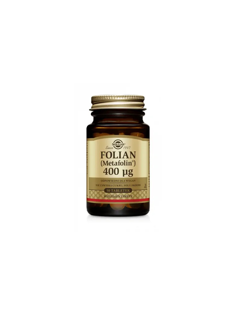 SOLGAR Folian (Metafolin) 400 mcg 50 vegetariánskych tabliet