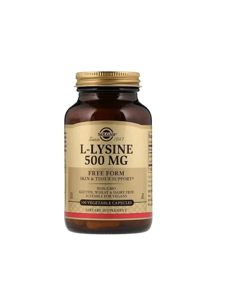 SOLGAR L-lyzín (L-lyzín) 500 mg 100 vegetariánskych kapsúl