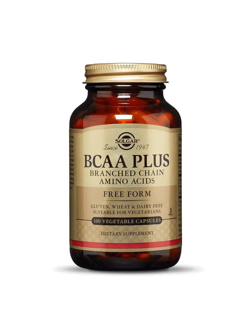 SOLGAR BCAA Plus (aminokyseliny s rozvetveným reťazcom) 100 vegetariánskych kapsúl