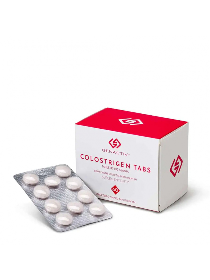GENACTIV COLOSTRUM S MALINOU 100 mg 60 pastiliek s malinovou príchuťou