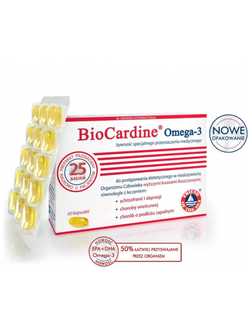 MARINEX BioCardine Omega-3 (olej z rybích svalov) 60 kapsúl