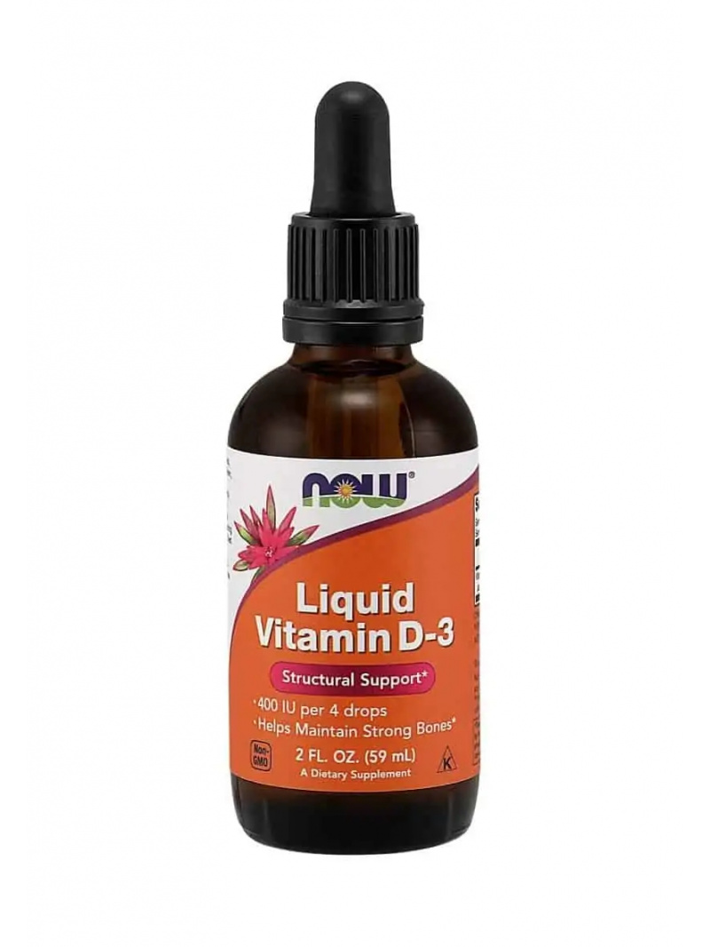 NOW FOODS Vitamín D-3 Liquid 400IU (vitamín D3) 60ml