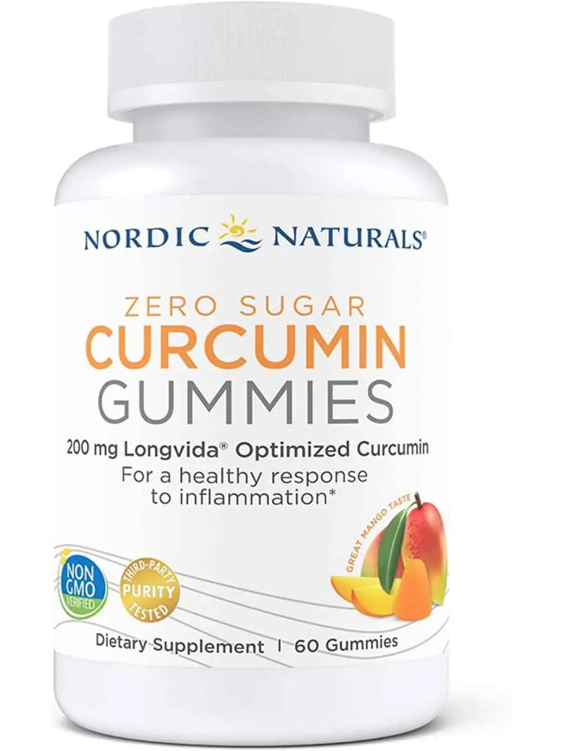 NORDIC NATURALS Curcumin Gummies (kurkuma, zápaly) 60 Mango Gummies