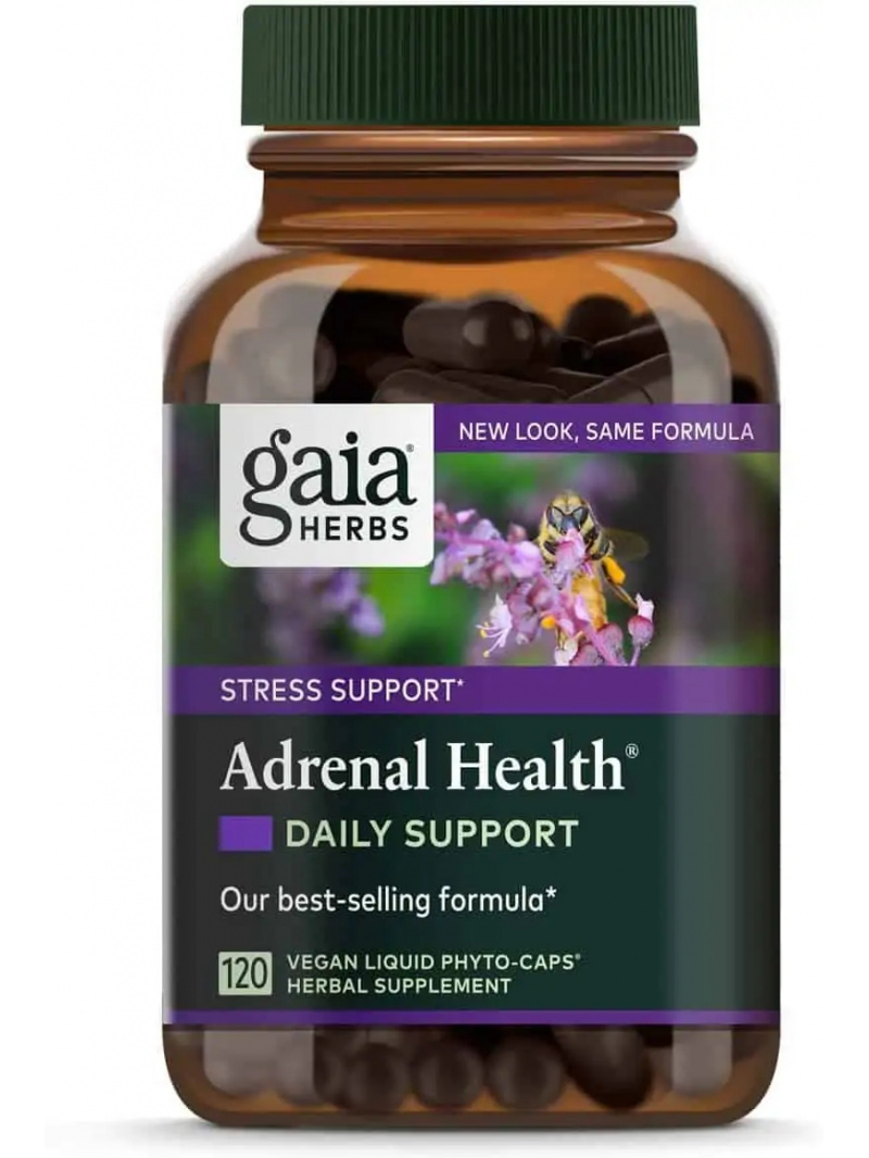 Gaia Herbs Denná podpora zdravia nadobličiek (Zdravie nadobličiek) 120 vegetariánskych kapsúl