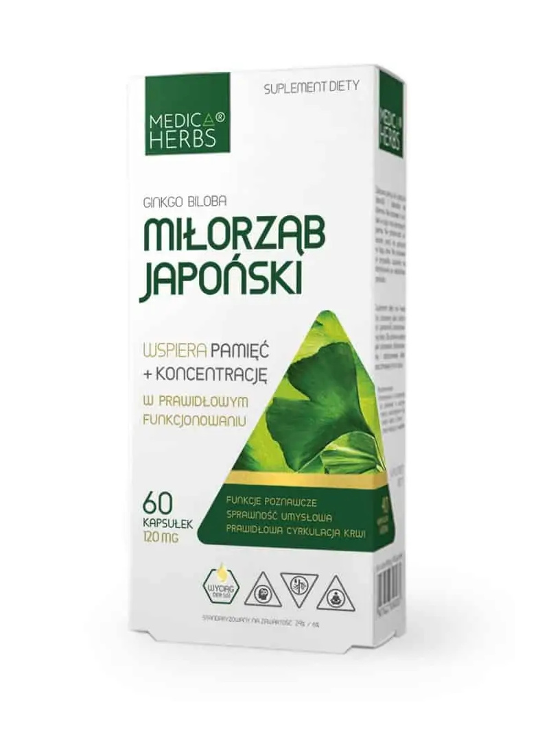 MEDICA HERBS Ginkgo biloba (Funkcia mozgu, nervový systém) 60 kapsúl