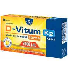 D-VITUM FORTE K2 Vitamíny D a K pre dospelých 2000 IU 36 kapsúl