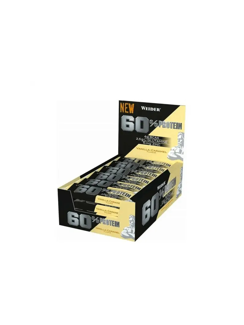WEIDER 60% Proteínová tyčinka 24 kusov Vanilkový karamel