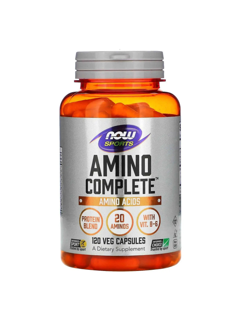 NOW SPORTS Amino Complete (Aminokyseliny + Proteín) 120 kapsúl