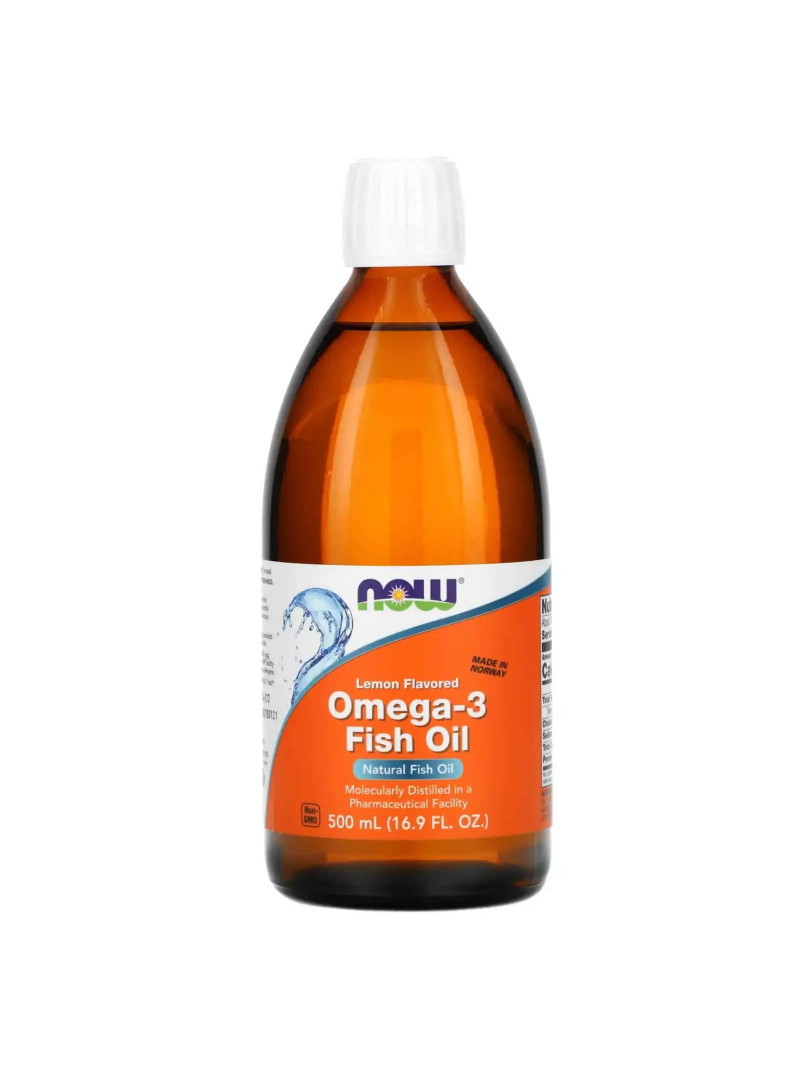 NOW FOODS Omega-3 rybí olej tekutý 500 ml citrón