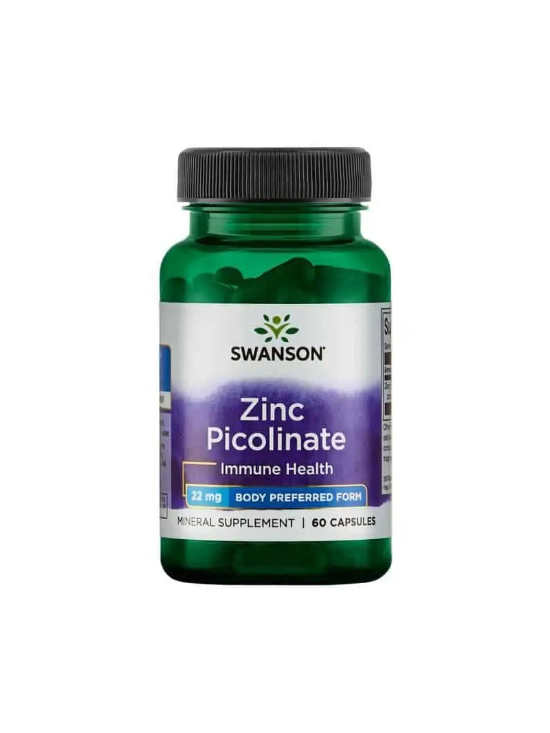 SWANSON Pikolinát zinočnatý 22 mg (pikolinát zinočnatý, Imunita) 60 kapsúl