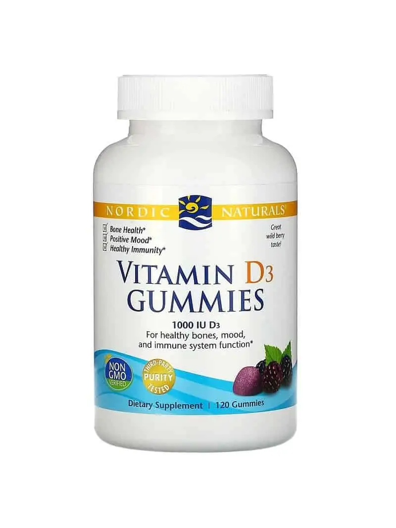 NORDIC NATURALS Gummie s vitamínom D3 1000 IU (vitamín D3) 120 Gummi z lesných plodov