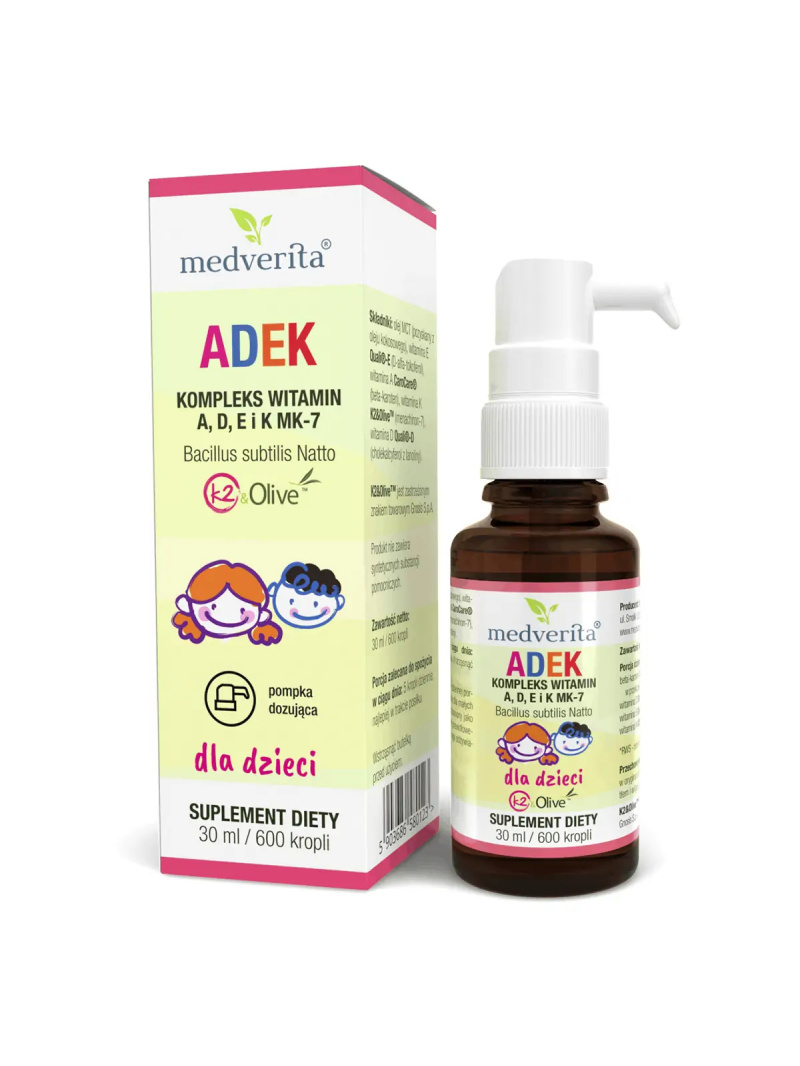 MEDVERITA ADEK pre deti (vitamín A, D, E a K MK-7) 30ml