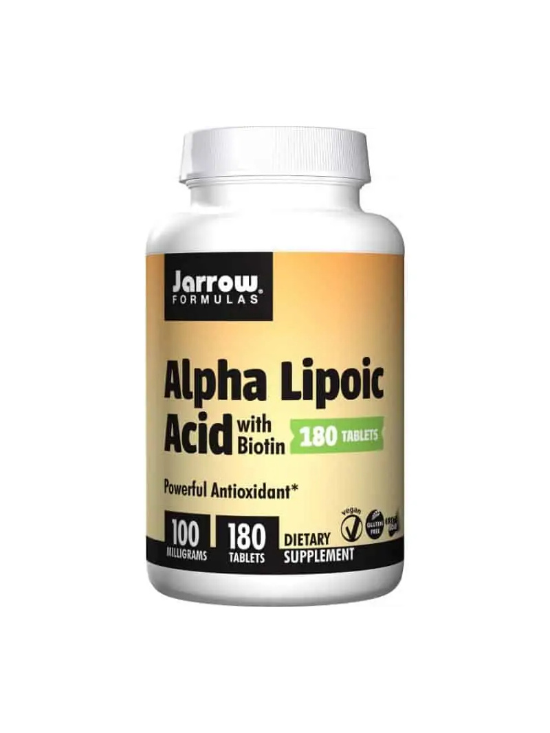 JARROW FORMULAS Kyselina alfa-lipoová 100 mg (kyselina alfa-lipoová + biotín) 180 tabliet