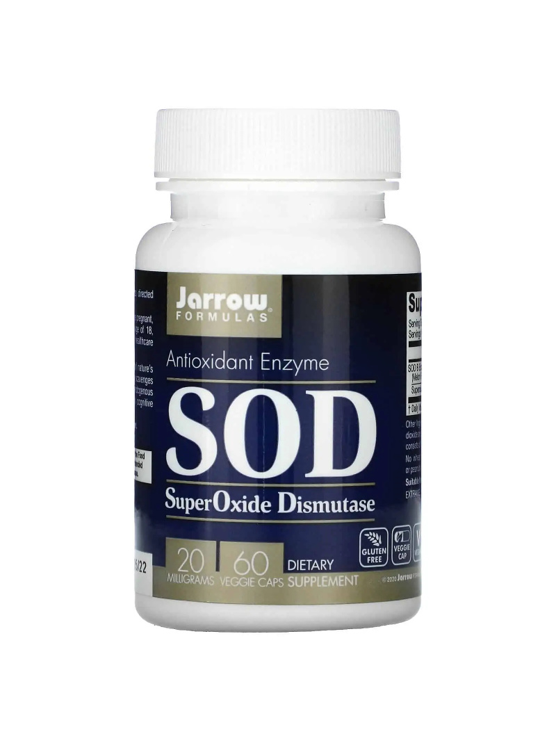 JARROW FORMULAS SOD Superoxiddismutáza 20 mg (superoxiddismutáza) 60 vegetariánskych kapsúl