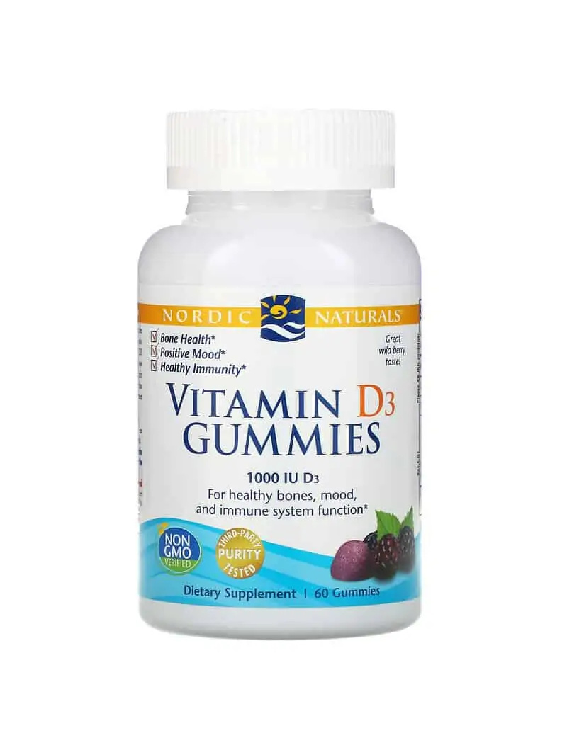 NORDIC NATURALS Gummie s vitamínom D3 1000 IU (vitamín D3) 60 Gummi z lesných plodov