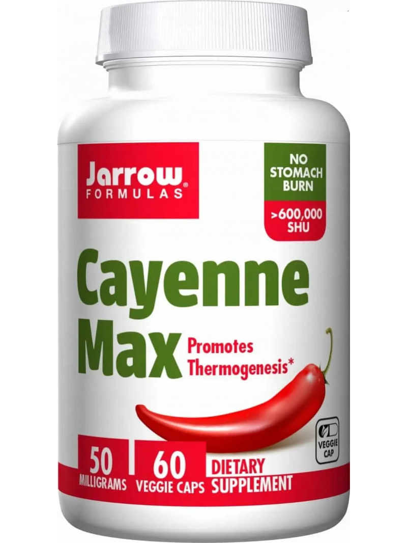 JARROW FORMULAS Cayenne Max 50 mg (kajenská paprika) 60 vegetariánskych kapsúl