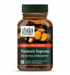 Gaia Herbs Kurkuma Supreme Extra Strength (Kurkuma – pomáha pri znižovaní zápalu) 60 vegánskych tekutých kapsúl