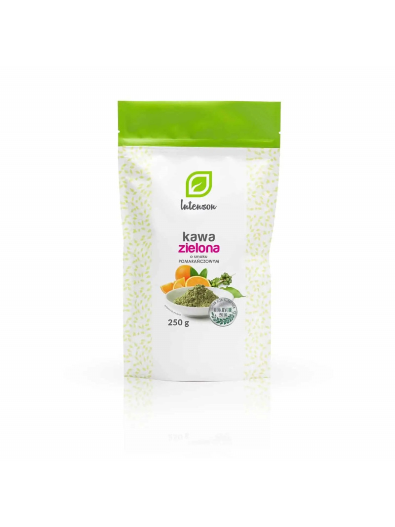 INTENSON Zelená káva mletá s pomarančovou príchuťou 250g