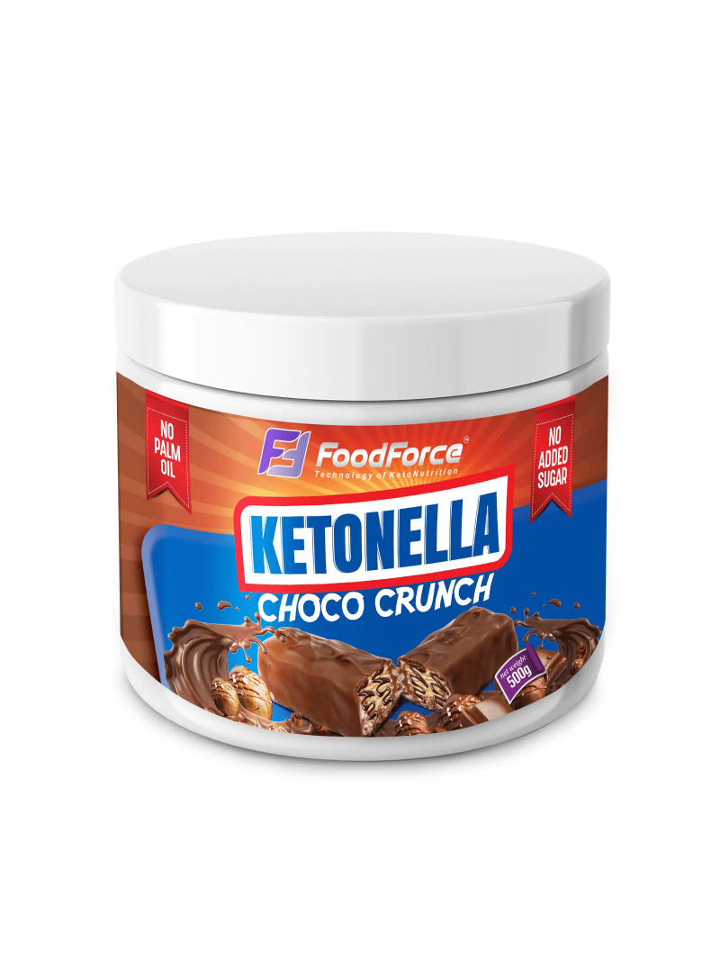 FOOD FORCE Ketonella Choco Crunch (kakaovo-orieškový krém s kúskami orechov) 500g