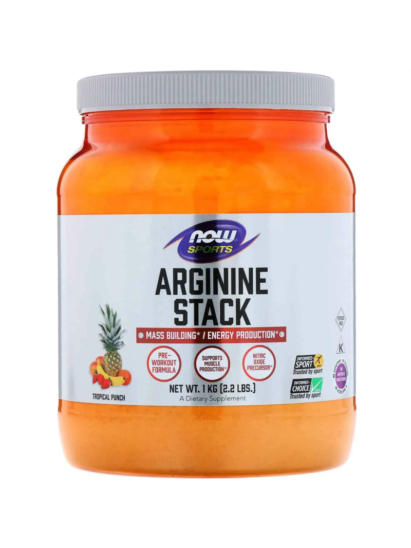 NOW SPORTS Arginine Stack Powder 1kg Tropical Punch