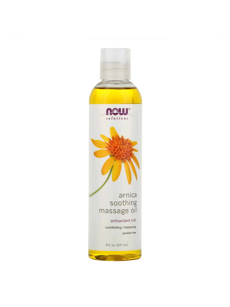 NOW SOLUTIONS Arnica Soothing Massage Oil (Upokojujúci masážny olej s arnikou) Pure 237 ml