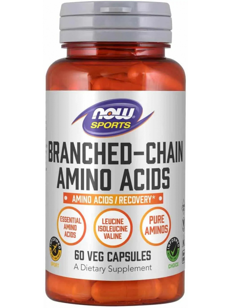 NOW SPORTS Aminokyseliny s rozvetveným reťazcom (BCAA) 60 vegetariánskych kapsúl