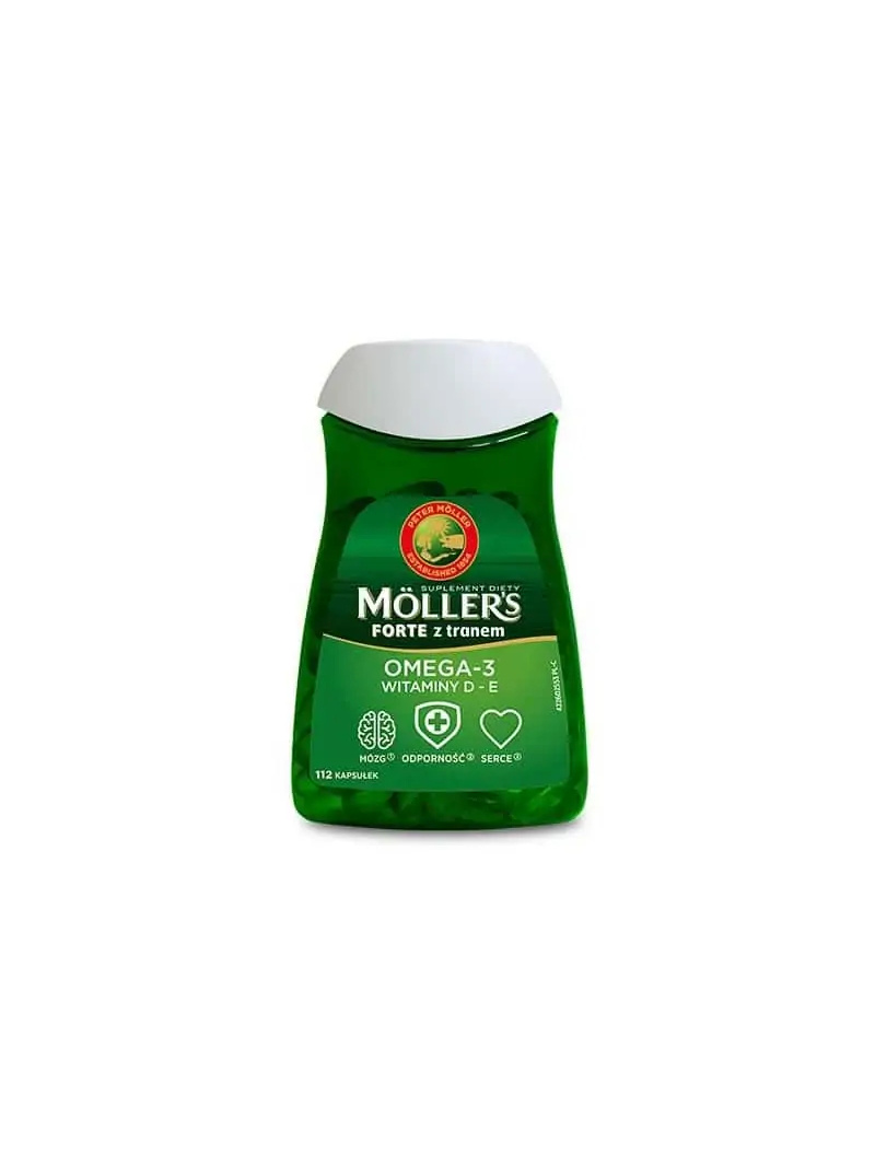 MOLLERS Forte Omega-3 (EPA, DHA, vitamín D + E) 112 kapsúl