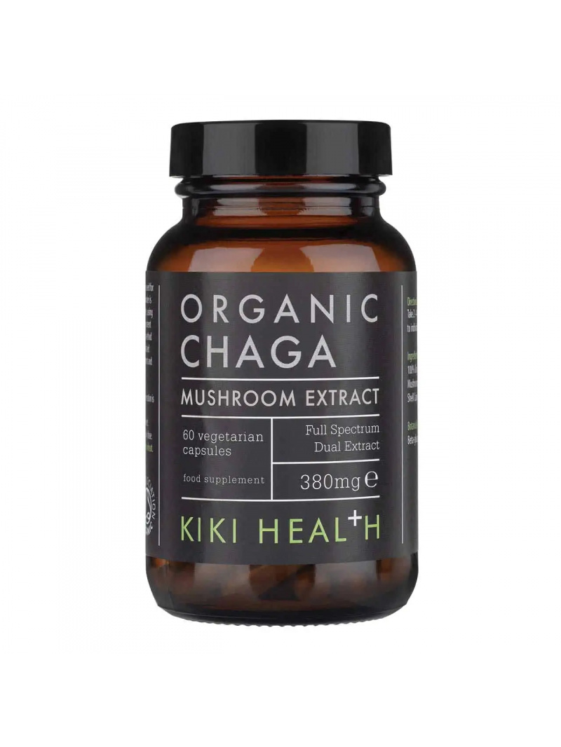 Organický extrakt KIKI Health Chaga 60 vegetariánskych kapsúl