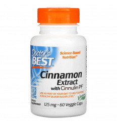 Doctor&#39;s Best Cinnamon Extract with Cinnulin PF 125mg (Cinnamon extract with cinnuline) 60 Vegetarian kapsule