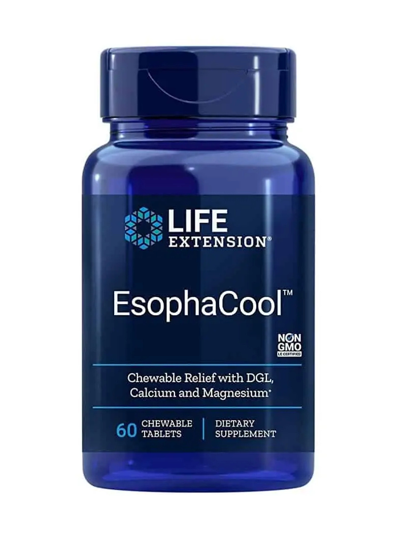 PREDĹŽENIE ŽIVOTA EsophaCool (trávenie, podpora pažerákovej membrány) 60 žuvacích tabliet