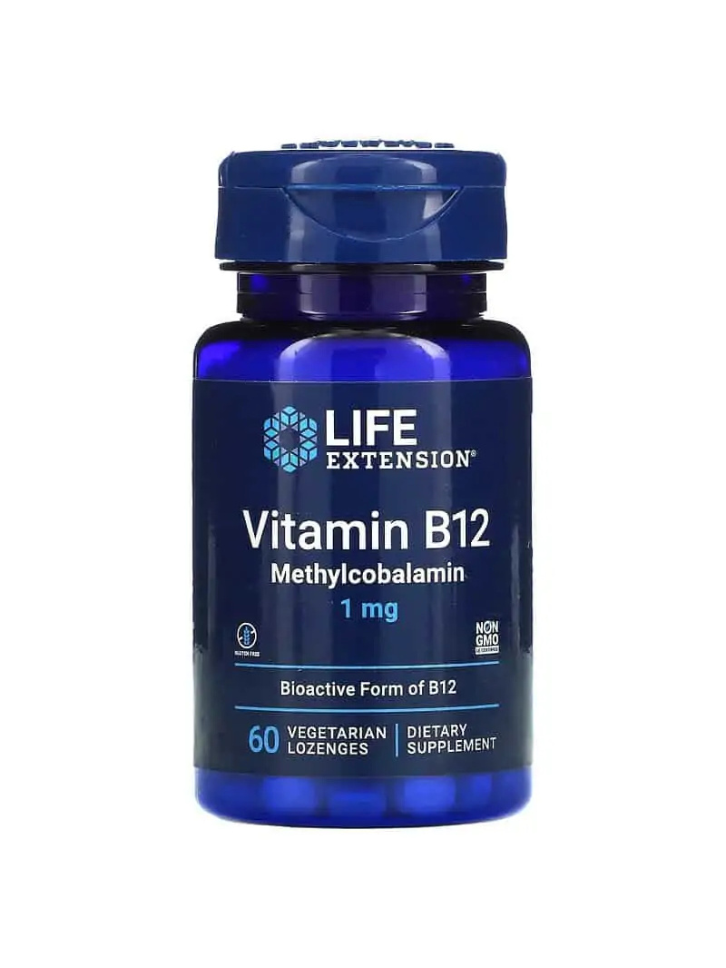 PREDĹŽENIE ŽIVOTA Vitamín B12 Metylkobalamín (Metylkobalamín) 60 vegetariánskych pastiliek