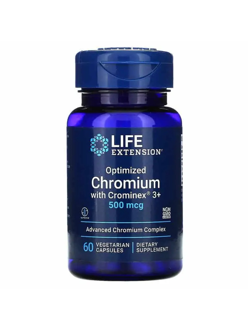 LIFE EXTENSION Optimalizovaný chróm s Crominex 3+ 60 vegetariánskych kapsúl