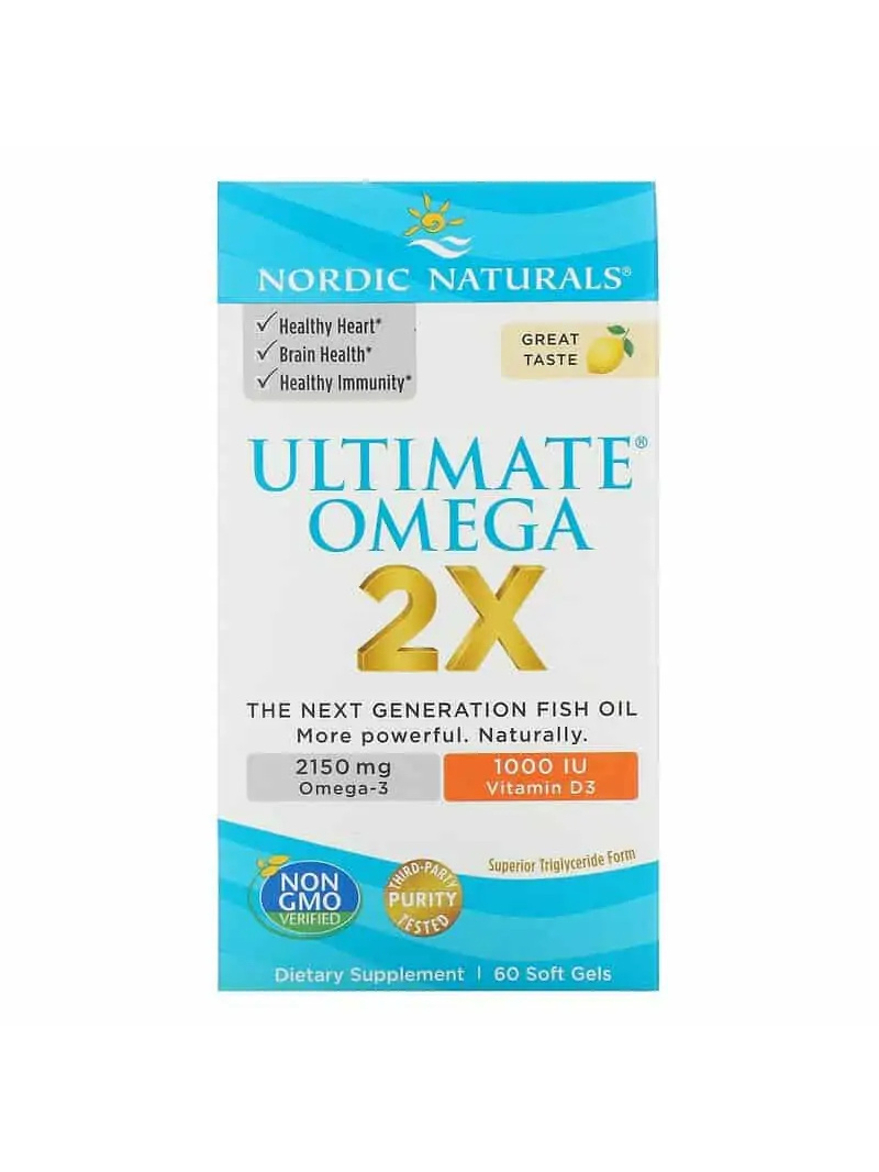 NORDIC NATURALS Ultimate Omega 2X s vitamínom D3 60 gélových kapsúl Citrón