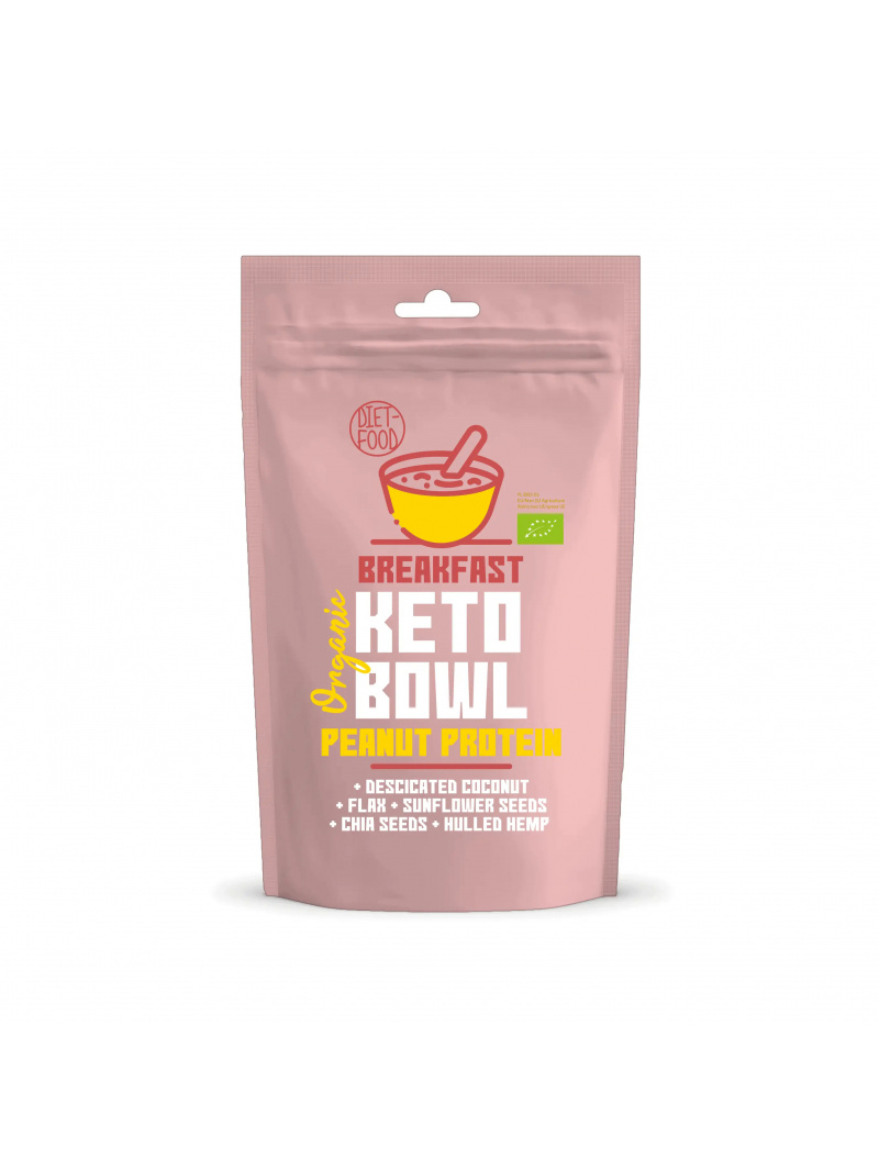 DIETNE-FOOD BIO Keto Bowl (Bio ovsené vločky) 200g Arašidový proteín