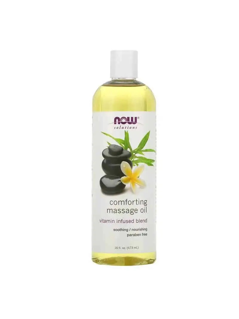 NOW SOLUTIONS Upokojujúci masážny olej (masážny olej, zmes vitamínov) 473 ml