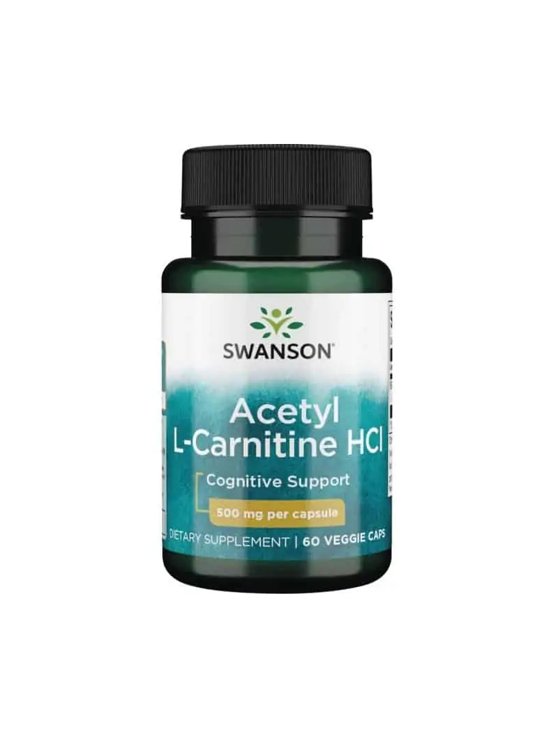 SWANSON Acetyl L-karnitín HCL 500 mg (Acetyl L-karnitín HCL) 60 kapsúl