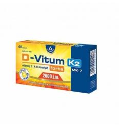 D-VITUM FORTE K2 Vitamíny D a K pre dospelých 2000 IU 60 kapsúl