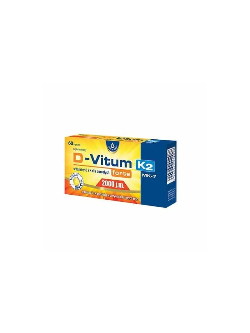 D-VITUM FORTE K2 Vitamíny D a K pre dospelých 2000 IU 60 kapsúl