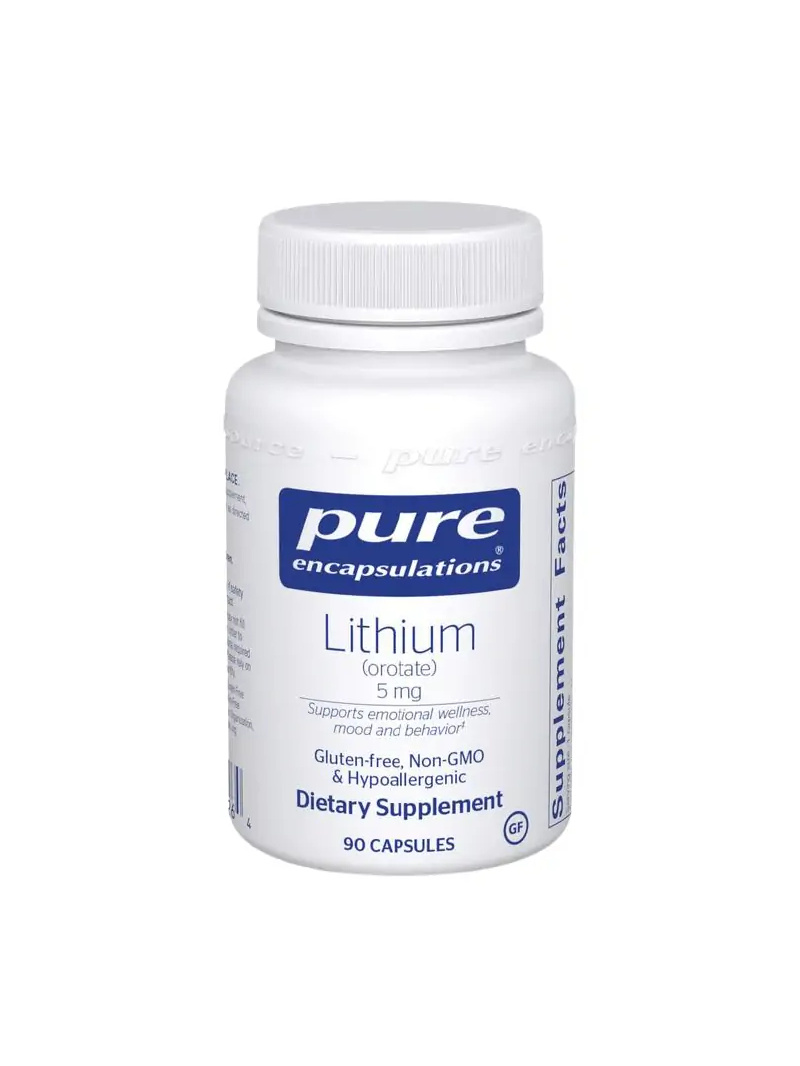 PURE ENCAPSULATIONS Lithium Orotate (ochrana mozgu) 5 mg 90 kapsúl