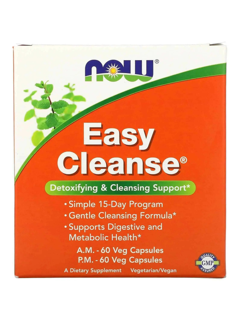 NOW FOODS Easy Cleanse AM PM (podpora detoxikácie a čistenia) 2 x 60 vegetariánskych kapsúl