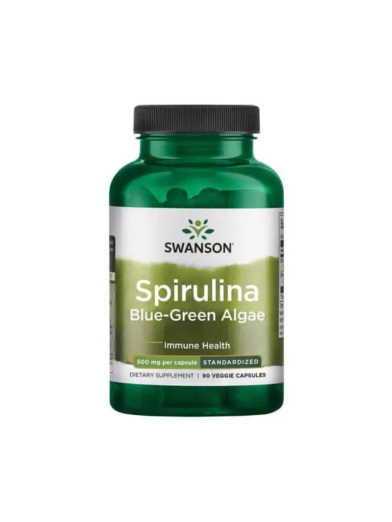 SWANSON Spirulina modro-zelená riasa (Spirulina) 90 vegetariánskych kapsúl