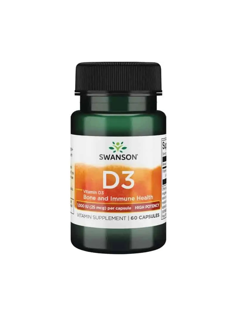 SWANSON Vitamín D-3 1000 IU (vitamín D3) 60 kapsúl