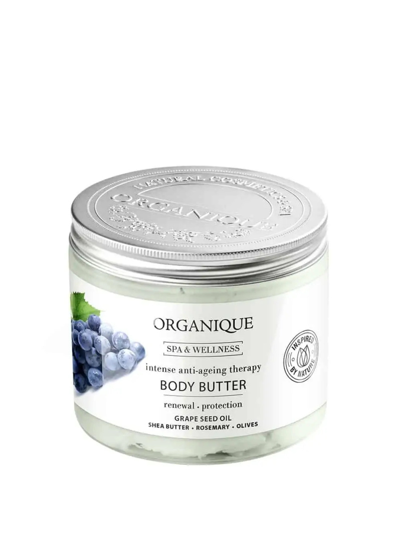 ORGANIQUE Intenzívne telové maslo proti starnutiu (telové maslo s olejom z hroznových jadierok) 200 ml