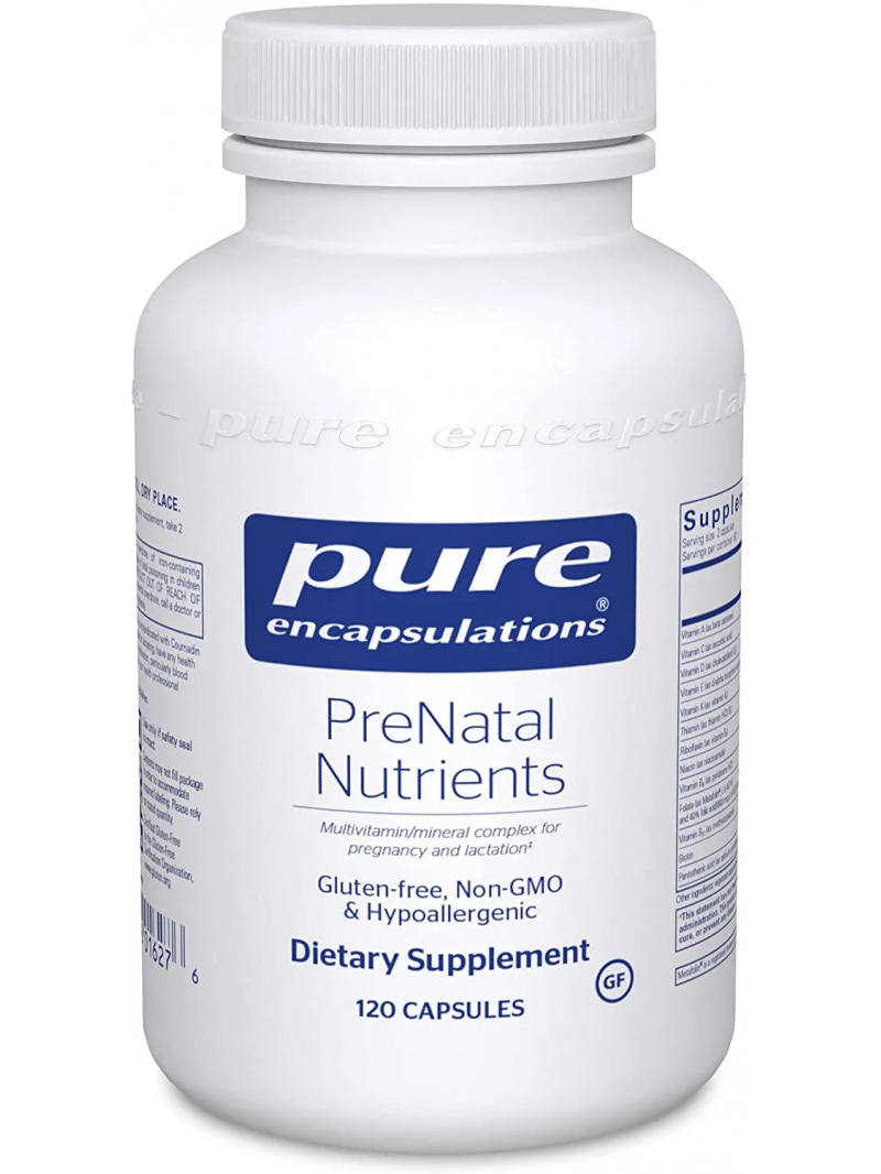 PURE ENCAPSULATIONS Prenatálne živiny (vitamíny pre tehotné ženy) 60 vegánskych kapsúl