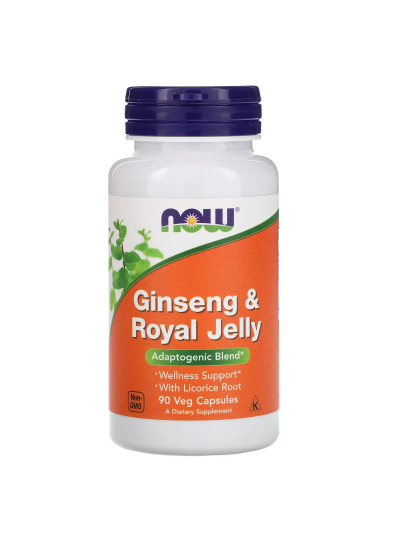 NOW FOODS Ginseng & Royal Jelly (Ženšen a materská kašička) 90 vegetariánskych kapsúl