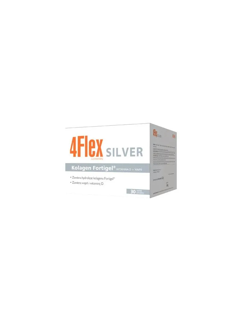 4FLEX SILVER Kolagén novej generácie (kolagén, vápnik a vitamín D) 30 vrecúšok