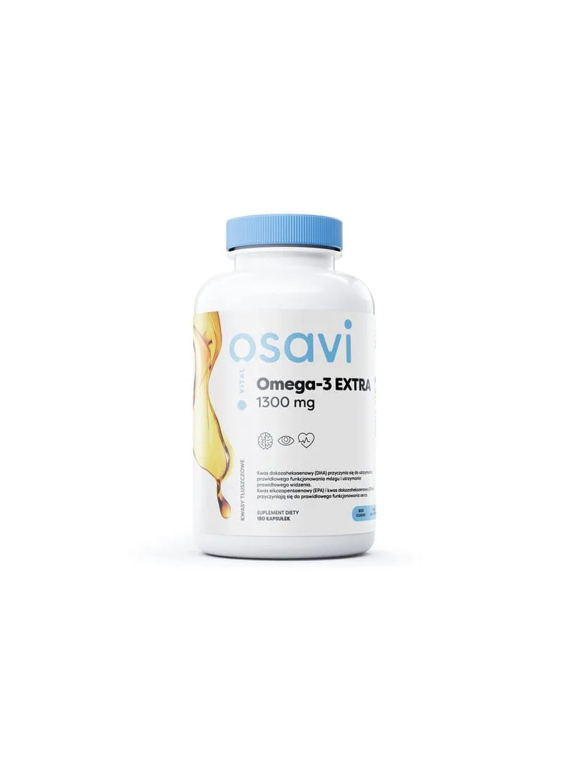 OSAVI Omega-3 Extra 1300 mg (rybí olej z pelagických rýb) 180 mäkkých želatínových kapsúl citrón